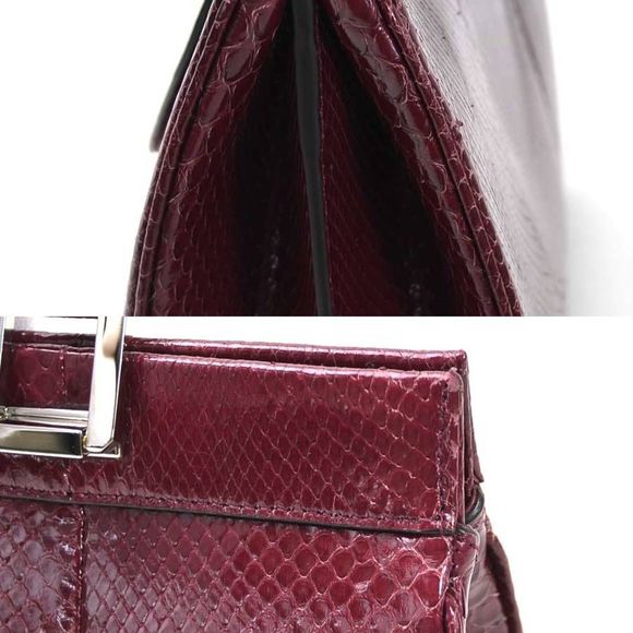 Gucci Zumi Small Top Handle Shoulder Bag Python Leather Red - Picture 4 of 5